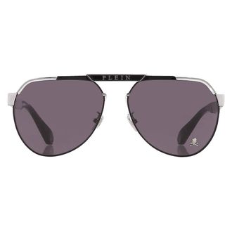 Philipp Plein Grey Pilot Mens Sunglasses SPP073M 583 63