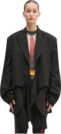 Martine Rose Oversized Geknoopte Tailored Jas - Dames - Blazers - Zwart - XL - Wol - Jassen