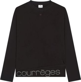 Courr&egrave;ges Top met lange mouwen - Heren - Longsleeves - Zwart - M - Nylon - Tops