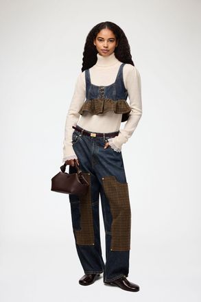 Ganni Blue Audri Jeans in Textured Slub Denim