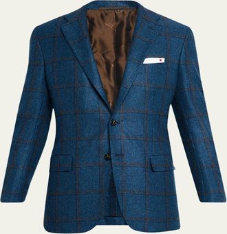 Kiton Mens Plaid Cashmere Sport Coat