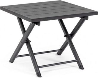 Konte Design Mesa de centro de aluminio antracita, plegable