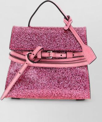 Moschino leather glitter shoulder bag