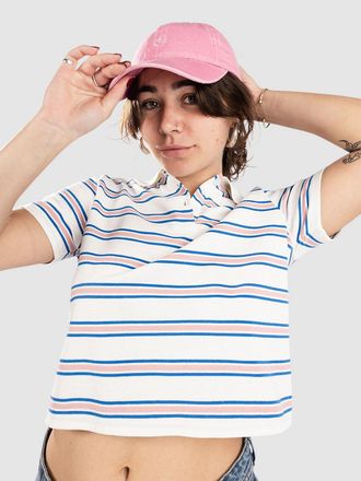 Blue Tomato Striped Polo Shirt off white striped