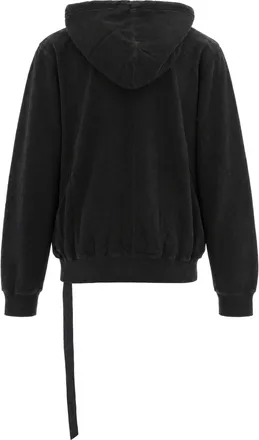 Rick Owens Pentagram-Embroidered Cotton Hoodie - Black