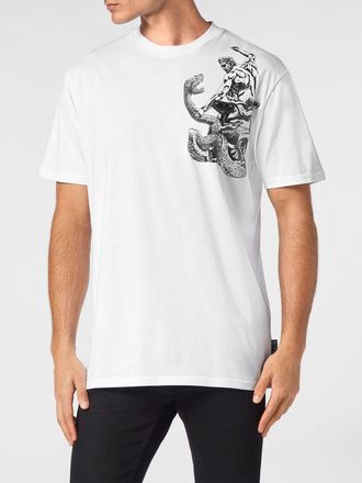 Philipp Plein T-shirt in cotone con stampa grafica Snake e logo a contrasto