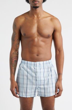 Nordstrom 3-Pack Classic Fit Boxers in Blue Clark Plaid Multi at Nordstrom, Size 32