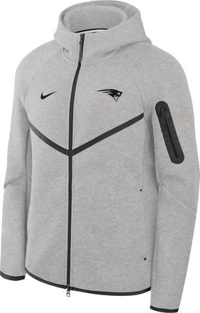 Nike New England Patriots Top Billing Tech Fleece Windrunner Nike Mens NFL Full-Zip Hooded Jacket in Grey | 05L4086N8K-R3D
