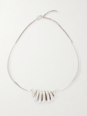 Paco Rabanne Choker In Metallo Argentato Con Cristalli - Argento
