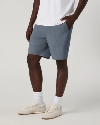 Vuori Clothing Aim Shorts 8 | Bay Blue Linen Texture | 30