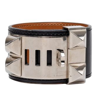 Herm&egrave;s Pre-owned Hermes Swift and Palladium Plated Collier de Chien Bracelet S Ladies YSMZL2X2P3FAY9YE