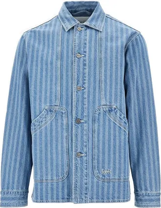 For&eacute;t Berry striped denim overshirt Man S
