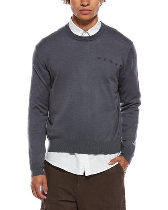 Marni Logo Wool-Blend Crewneck Sweater