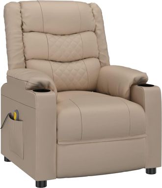 vidaXL Sill&oacute;n Reclinable De Cuero Sint&eacute;tico Color Capuchino Vidaxl