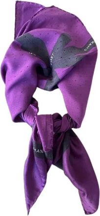 Chanel Pre-owned Gift Paper Pattern Square Scarf - Dames - Vintage Accessoires - Paars - ONE Size - Vintage