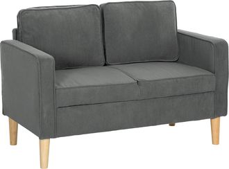 HOMCOM Compact 2 Seater Sofa With Under Seat Storage For Small Spaces - Blue | TJ Hughes Grey