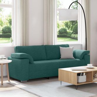 vidaXL vidaXL Divano Verde Scuro 219 x 77 x 82 cm Tessuto