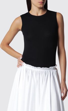 Flore Flore Canotta slim fit in cotone elasticizzato con scollo a girocollo