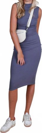 Enza Costa Silk Knit Sleeveless Twist Midi Dress In Castle Rock