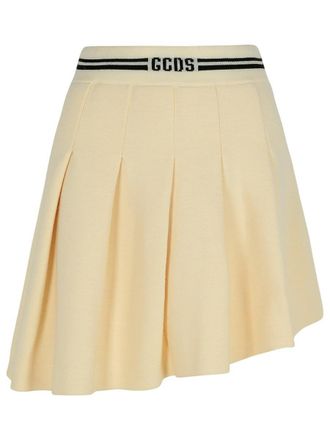 GCDS Ivory Wool Blend Skirt