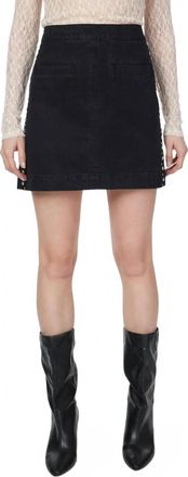 Habitual Studded Denim Skirt In Washed Black