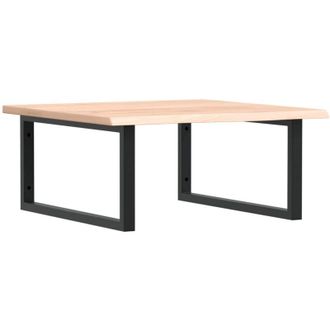 vidaXL Vidaxl - Estante De Lavabo De Pared De Acero Y Madera Maciza De Roble