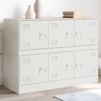 Berkfield Home Sideboard White 99x39x73 cm Steel | Size: 99 x 39 x 73 cm