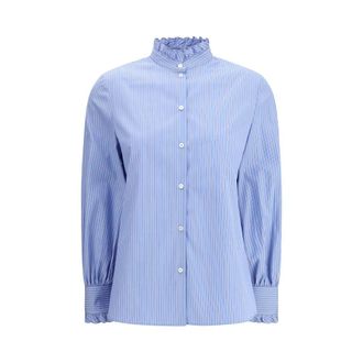 Valentino Gestreepte Blouse met Rimpelrand