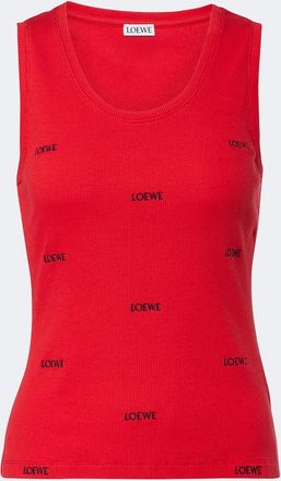 Loewe Logo ribbed-knit cotton-blend tank top
