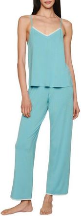 Eberjey Frida Cami Pajamas in Blue Lagoon/Ivory at Nordstrom, Size X-Large