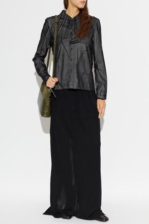Maison Margiela Shirt With A Stand-up Collar, Womens, Black