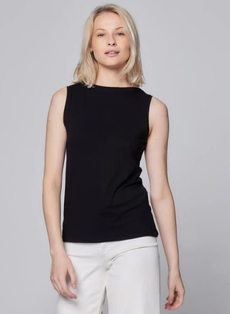 Majestic Filatures Soft Touch Semi Relaxed Boatneck Tank in Noir at Nordstrom, Size 1