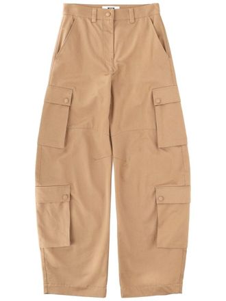 Msgm Oversized Multi-Pocket Cotton Cargo Pants