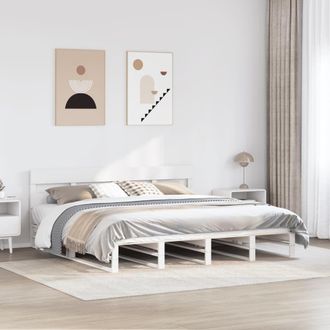 Berkfield Home Bed Frame without Mattress White 200x200 cm Solid Wood Pine