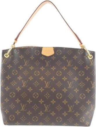 Louis Vuitton Pre-owned Monogram Canvas Shoulder Bag - Dames - Vintage Schoudertas - Bruin - ONE Size - Vintage