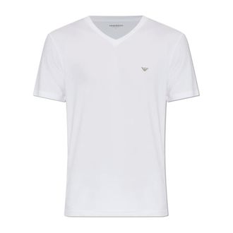 Emporio Armani T-Shirts, male, White, Size: XL Lingerie V-Neck T-Shirt
