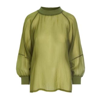 Bitte Kai Rand Blouses, female, Green, S, Transparent raglan blouse Ginko Green