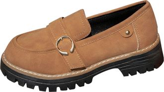 Generic Yolimok Orthopedic Platform Loafers for Women Slip-on Suede Leather Moccasins with Arch Support Loafers Lightweight Round Toe Business Womens Shoes Co