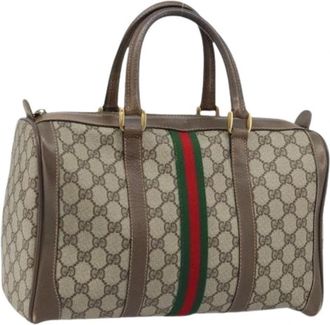 Gucci Pre-owned Boston Bag - Dames - Vintage Handtas - Beige - ONE Size - Leer - Vintage