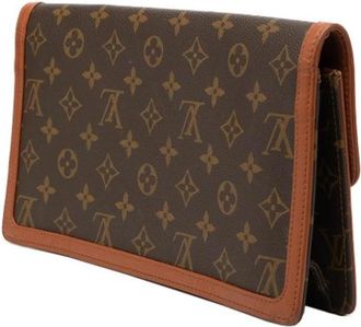 Louis Vuitton Pre-owned Pochette Dame - Dames - Vintage Clutch - Bruin - ONE Size - Leer - Vintage