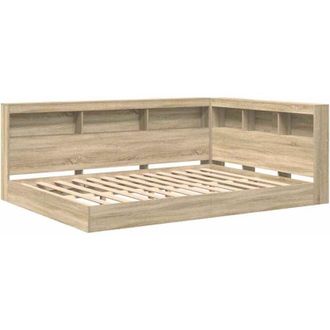 vidaXL Letto Libreria rovere sonoma 160 x 200 cm Legno multistrato vidaXL