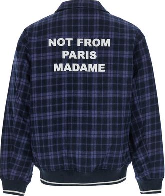 Dr&ocirc;le de Monsieur Mens Padded Flannel Jacket Navy Shell: Wool