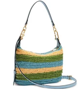 Furla Tonie Mini Hobo Woven Striped Mini Bag