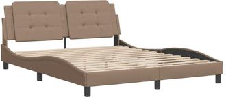 vidaXL Vidaxl - Estructura Cama Sin Colch&oacute;n Cuero Sint&eacute;tico Capuchino 160x200cm