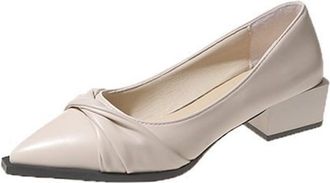 Generic Shoes for Women Size 5.5 Summer and Autumn Single Shoes Pointed Toe Shallow Mouth Fashion Shoes Mid Heel Thick Heel Casual Mid Heel Shoes Low Wedge Sh