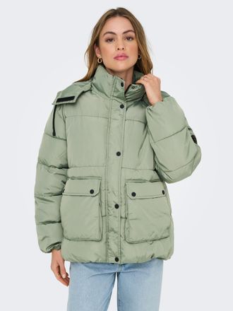 Only Steppjacke ONLY ONLNORA SHORT PUFFER CC OTW, Damen, Gr. XL (42), blau (sea spray), Web, Obermaterial: 100% Polyester, leicht gl&auml;nzend, unifarben, Jack
