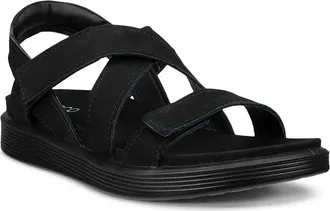 Ecco Womens Soft Cross Strap Sandal In Black
