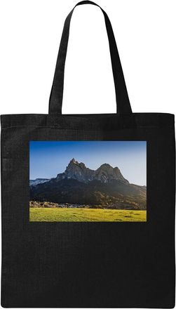 Generic Dolomites peaks photo art 2 Natural Ecological Cotton Tote Bag Black