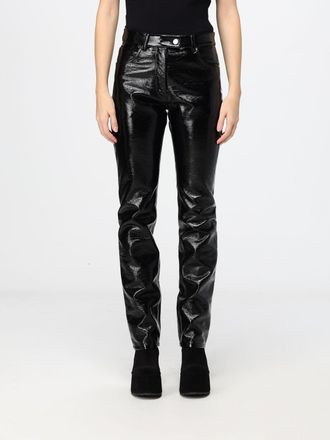 Courr&egrave;ges High-Waisted Skinny Trousers in Coated Cotton