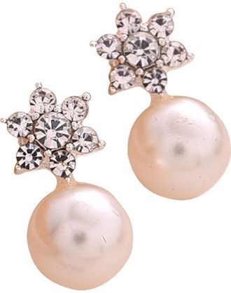 Generic Women Charm Jewelry Pair Snowflake Crystal Stud Earring Fashion Jewelry Gifts Screw Back Earrings Shiny Sliver Drop Earings Nice and Practical